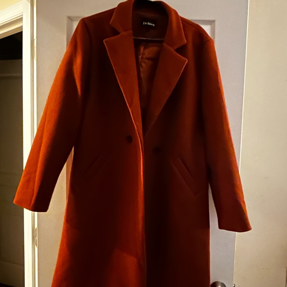 Amazon Women's Pea Coat in Rich Orange